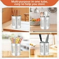 thumbnail image 6 of Iaukyu Stainless Steel Kitchen Utensil Holder Flatware Cylinder Silverwares Draining Organizer Drying Rack with Round Drain Holes for Forks, Knives, Spoons, Chopsticks, 6 of 7