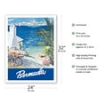 thumbnail image 2 of Bermuda - Hamilton Waterfront Main Island Somers Isles - Vintage Travel Poster by Lesnon c.1950s - Fine Art Matte Paper Print (Unframed) 24x32in, 2 of 4