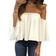 thumbnail image 2 of Blusa informal con hombros descubiertos para mujer, blusas sin tirantes, blusas con mangas de campana de color puro y sin tirantes Inevent FS7048-16, 2 of 6