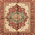 thumbnail image 1 of Ahgly Company Indoor Square Abstract Yellow Persian Area Rugs, 8' Square, 1 of 6