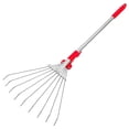 thumbnail image 3 of Stainless Steel Garden rake for Yard Work with Ergonomic Handle Red Color Perfect for Gardening 12.5 inches, 3 of 4