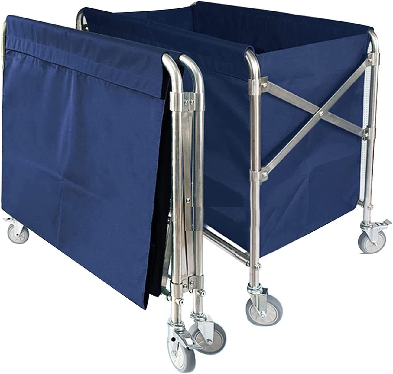 bafwm Folding Laundry Cart Collapsible Laundry Baskets with Wheels for