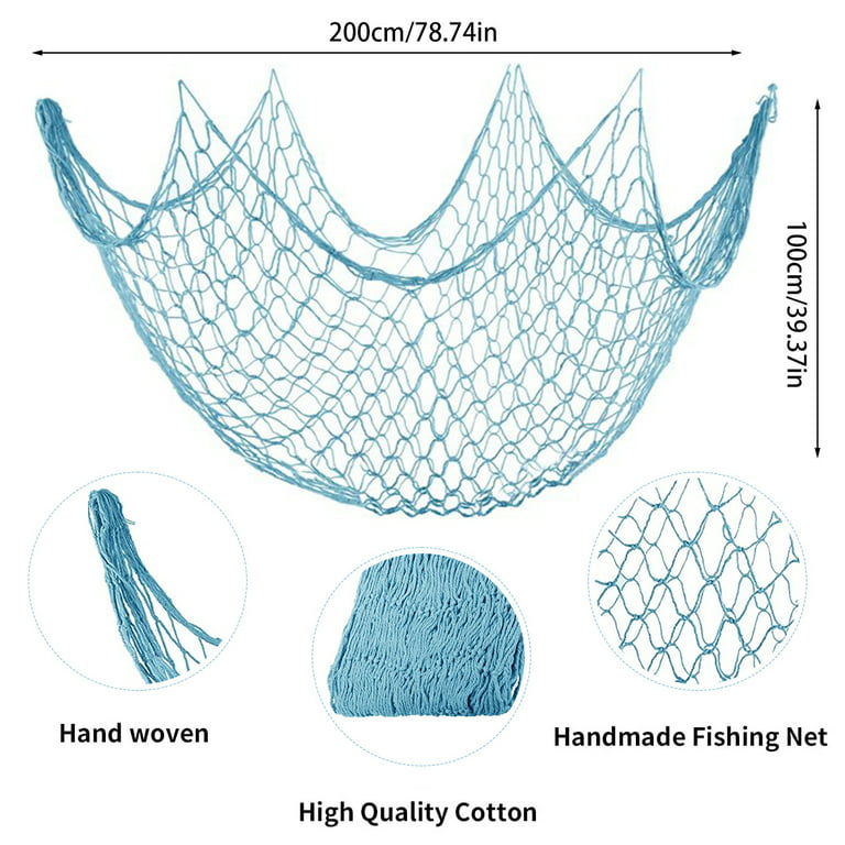 Austok Decorative Fishing Net, Fish Net, Wall Hangings Decor, Nautical  Mediterranean Style Photo Hanging Display Frame For Crafts Beach Wedding