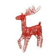 thumbnail image 2 of Reno navideño iluminado, estatua de ciervo navideño, decoraciones artificiales grandes de ciervo centelleante para patio delantero interior y exterior Lámpara de calentamiento roja, 2 of 8