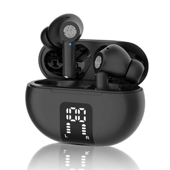 Tignapoo M10 Wireless Translator Earbuds with Real-Time Multilingual Support, Bluetooth Connectivity, and Long Battery Life in Black