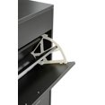 thumbnail image 4 of 4 Tier Shoe Storage Cabinet with 3 Flip Drawers, Modern Wood Base Shoe Cabinet with Metal Leg, Freestanding Shoe Storage Cabinet with Boot Position for Entryway, Living Room, Bedroom, Antique Gray, 4 of 7