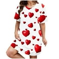 thumbnail image 1 of siminseming Nuisettes et Chemises de Nuit de Noël pour Femmes Grande Taille Robe de Nuit Décontractée pour Femmes Grande Taille Imprimé Cœur Manches Courtes Col Rond Extensibilité Moyenne Nuisette Ample Robe de Nuit de la Saint-Valentin, 1 of 4