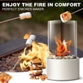 thumbnail image 5 of Portable Tabletop Fire Pit with 3 Combustion Charmbers,Indoor & Outdoor Table Top Firepit Bowl, Mini Fireplace with Cobblestones for Modern Home Decoration, 5 of 8