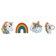 NATIONAL CAKE SUPPLY Rainbow Unicorn Cupcake Rings - 24 Count