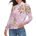 thumbnail image 2 of Snow Flake Christmas Women's Turtleneck Sweater Long Sleeve Ribbed Fitted Turtle Neck Casual Fall Winter Collection Top M, 2 of 4