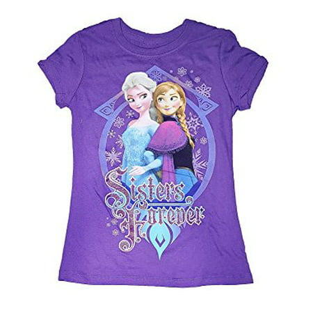 [P] Disney Girls' Frozen Elsa the Snow Queen & Princess Anna Power T-shirt (XL)