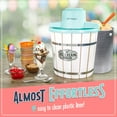 thumbnail image 4 of Nostalgia 4-Quart Ice Cream Machine, Parlor Wood Bucket Electric Ice Cream Maker, White and Aqua, 4 of 7