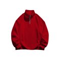thumbnail image 3 of Fashnice Chandails en Molleton pour Hommes en Molleton Doux Chandail Col Rond Chandail en Molleton Athlétique Haut de Sport Rouge TG, 3 of 4