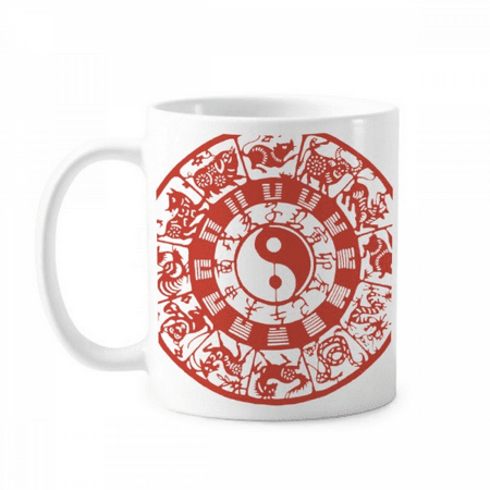 

Chinese Taiji Diagrams Yin-yang Zodiac Mug Pottery Cerac Coffee Porcelain Cup Tableware