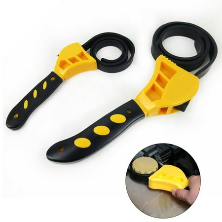 

2psc Rubber Strap Wrench Non-Slip Handle Car Truck Oil Filter Opener Accessories