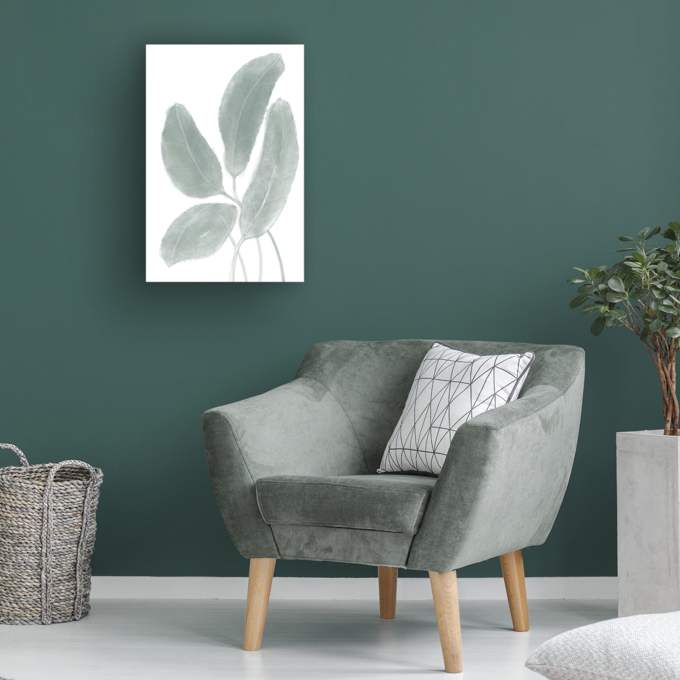 Canvas Wall Art - Pictufy Studio Ii 'Leaves Watercolor 02' Wall Art for Living Room, Bedroom, or Office Décor by Trademark Fine Art - 30 x 47 Inches