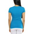 thumbnail image 2 of ToBeInStyle Women's Slim Fit Scoop Neck Short Sleeve Longline Tee, 2 of 5