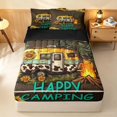 thumbnail image 2 of Erosebridal Happy Camping Zipper Twin Comforter Sets with Fitted Sheet and 2 Pillowcases, Chic Sunflower Zipper Bedding Set for Girls, Black Reversible, 2 of 7