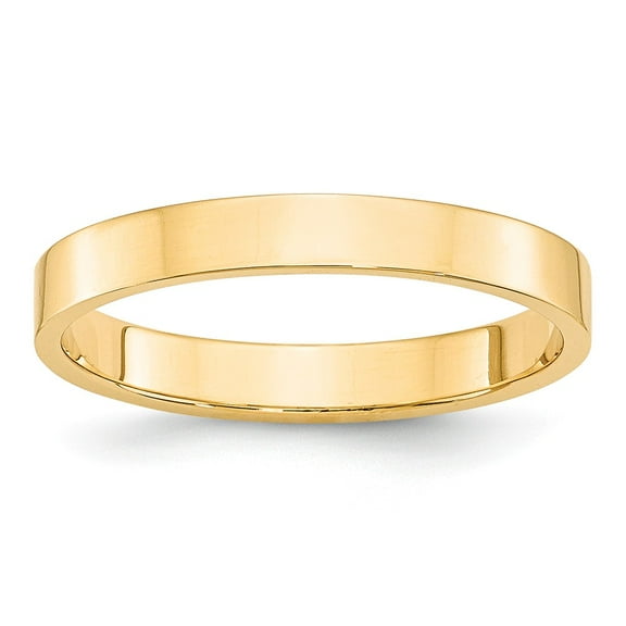 14K Yellow Gold Ring Band Wedding Standard Flat 3mm LTW Size 11.5