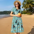 thumbnail image 7 of Bixox Women's Short Sleeve Summer Dress Loose Swing Knee Length Dresses with Pockets-Cute Dog, 7 of 7