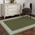 thumbnail image 4 of Olive Green Greek Key Large Area Rugs for Bedroom Living Room, Soft Non Slip Carpet Bedside Rug, Geometric Greece Ancient Farmhouse Geo Rectangular Floor Cover Kitchen Accent Rug 3'x5' for Office, 4 of 9