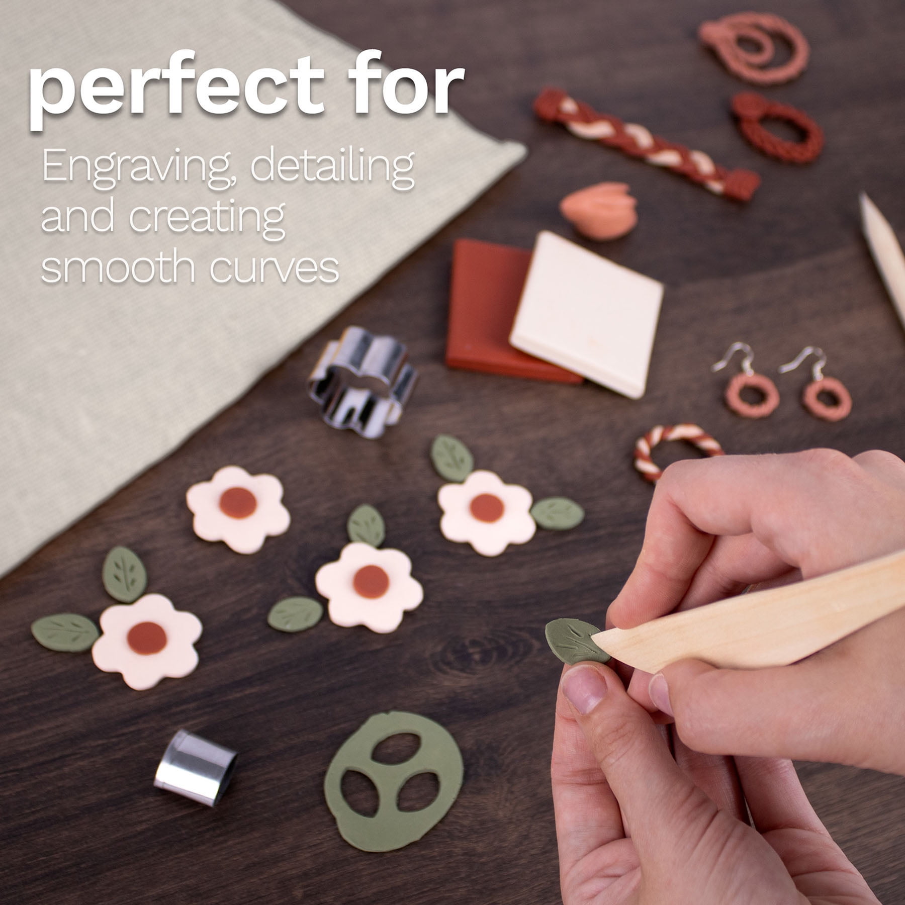 DAS Modeling Clay Tools, Hardwood Set, 2 Pieces Per Set, 3 Sets