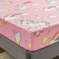 thumbnail image 3 of Move Over Pink Unicorns Fitted Sheet Only Full, Single Cartoon Sheet, Deep Pocket Microfiber Bed Sheet Up to 16", 3 of 8