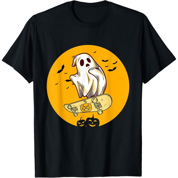 Ghost Skateboard Shirt Halloween Costume Ghost Skateboarding T-Shirt