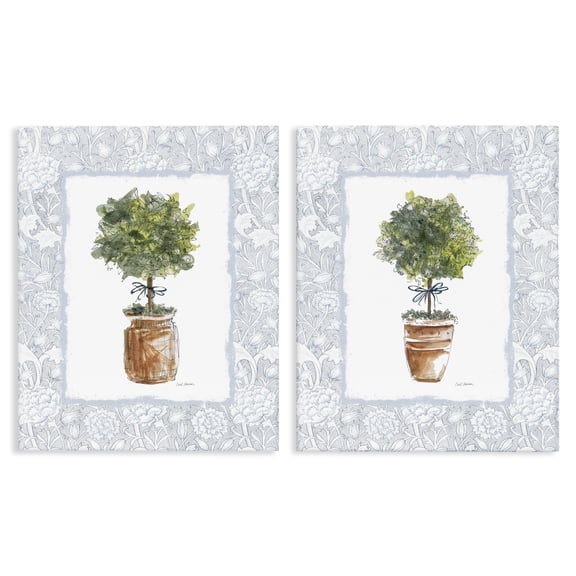 Stupell Industries Potted Topiary Plants 2 Piece Canvas Wall Art Set, design by Carol Robinson