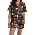 thumbnail image 6 of Halloween Pajamas Halloween Pumpkin Print Plus Size Button Nightwear Pajamas for Women Set, 6 of 8