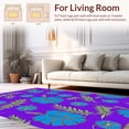 thumbnail image 2 of ODIKA 6'x6' Machine Washable Non-Slip Area Rug, Boho Tropical Jungle Lush Leaves & Exotic Birds High Traffic Rug, Purple, 299759, 2 of 7