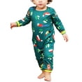 thumbnail image 2 of Christmas Family Pajamas Matching Set Letter Print Long Sleeve Tops and Santa Claus Print Pants Sleepwear, 2 of 10