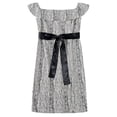 thumbnail image 5 of DHFJKG Summer Off Shoulder Dresses For Women Wedding Guest Dress Casual Striped Tie Waist Short Sleeve Slit Midi Sundress Stylish Dresses, 5 of 5