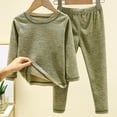 thumbnail image 2 of Penkiiy Toddler Baby Kids Winter Boys Girls Solid Color Long Sleeved Thickening Home Wear Clothes Suit 8-9 Years Green, 2 of 5