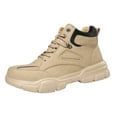 thumbnail image 4 of Botas de trabajo para hombre, zapatos con punta de acero, ropa de trabajo, botas de senderismo, repelentes al agua y al aceite. 44 caqui, 4 of 7