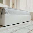 thumbnail image 6 of Amolife King Size Velvet Lift up Hydraulic Storage Platform Bed Frame with Panel Upholstered Wingback Headboard, Pure White, 6 of 13