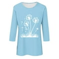 thumbnail image 4 of Plebaso Hauts pour Femmes Manches 3/4 Chemises Imprimées Décontractées Tuniques Col Rond Blouses pour Femmes, 4 of 4