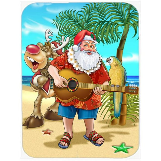 Beach Christmas Santa Claus Island Time Glass Large Cutting Board