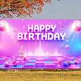 thumbnail image 6 of Disco Theme Banner Glittery Design Birthday Party Display Pink Purple Color Star Pattern Celebration Backdrop for Birthday Celebration Disco Party Photo Shoot, 6 of 9