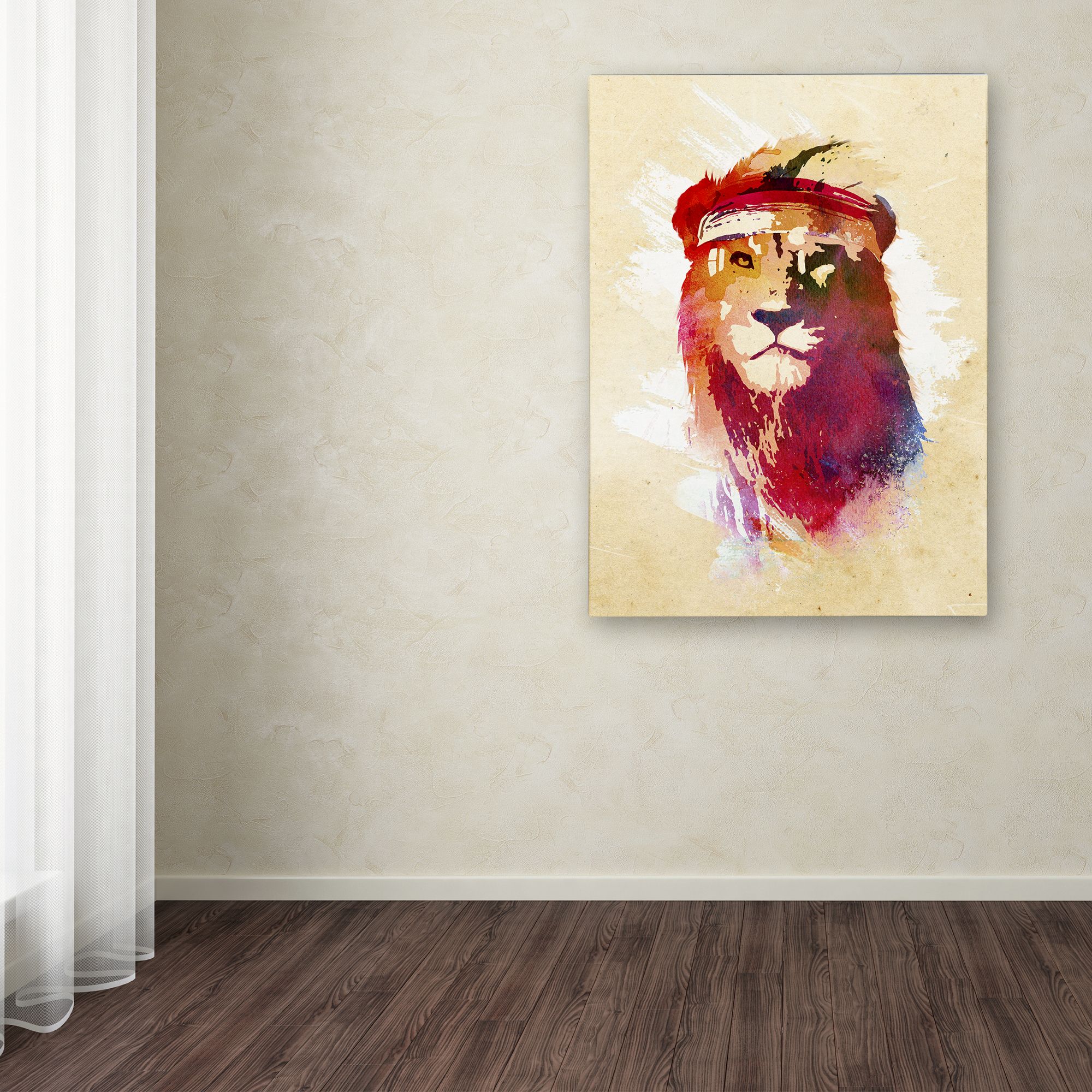 Trademark Fine Art 'Gym Lion' Canvas Art by Robert Farkas