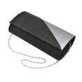 thumbnail image 2 of Premium Two Tone Metallic Glitter Flap Clutch Evening Bag Handbag, 2 of 4