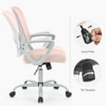 thumbnail image 4 of edx Desk Chair with Ergonomic Lumbar Support for Home, Office, Bedroom, 250lbs, Pink, 4 of 8
