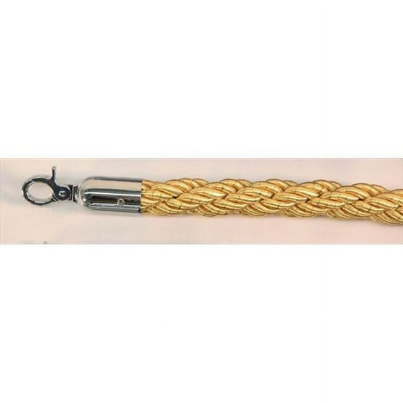 VIP Crowd Control 1674 60 in. Braided Rope with Mirror Closable Hook - Yellow-Gold