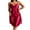 Red, variant on Wdfiry Women's Nightgown Solid Color Silk Satin Spaghetti Strap Nightshirt Plus Size Sleeveless Homewear Nightdress