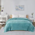 thumbnail image 3 of Home Essence Oversized Microlight Plush Bed Blanket, King, Aqua, 3 of 7