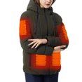thumbnail image 3 of YABCSAZ Heated Jackets for Women&Mens 11 Heating Zones 2 Control Hooded Jacket USB Charging Lightweight Water&Wind Resistant Couple Heated Rain Jacket Electric Outdoors Coats Halloween Gifts, 3 of 6