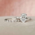 thumbnail image 6 of vylahjewellery Oval Moissanite Diamond Solitaire Engagement Ring Minimalist Proposal Anniversary Ring for Her Classic Wedding Bridal Ring 14K White Gold Matching Band Ring, 6 of 7