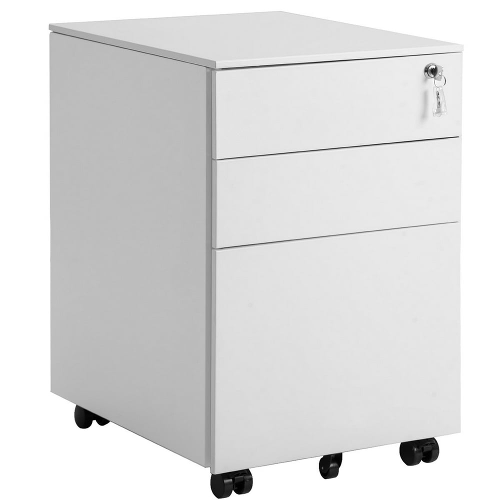 TREXM 3 Drawer File Mobile Metal Lockable File Under