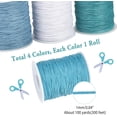 thumbnail image 3 of 1Set 400 Yards 1mm Waxed Cotton Cord Thread Blue Series Jewelry Cord String 4 Colors Beading Thread with Spool for Summer Bohemian Wave Bracelet Necklace Macrame, 3 of 8