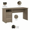 thumbnail image 4 of Cabot 60W Computer Desk with Drawers in Ash Gray - Engineered Wood, 4 of 7